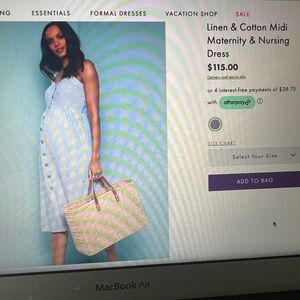 Seraphine Linen & Cotton Maternity & Nursing dress  Size 6